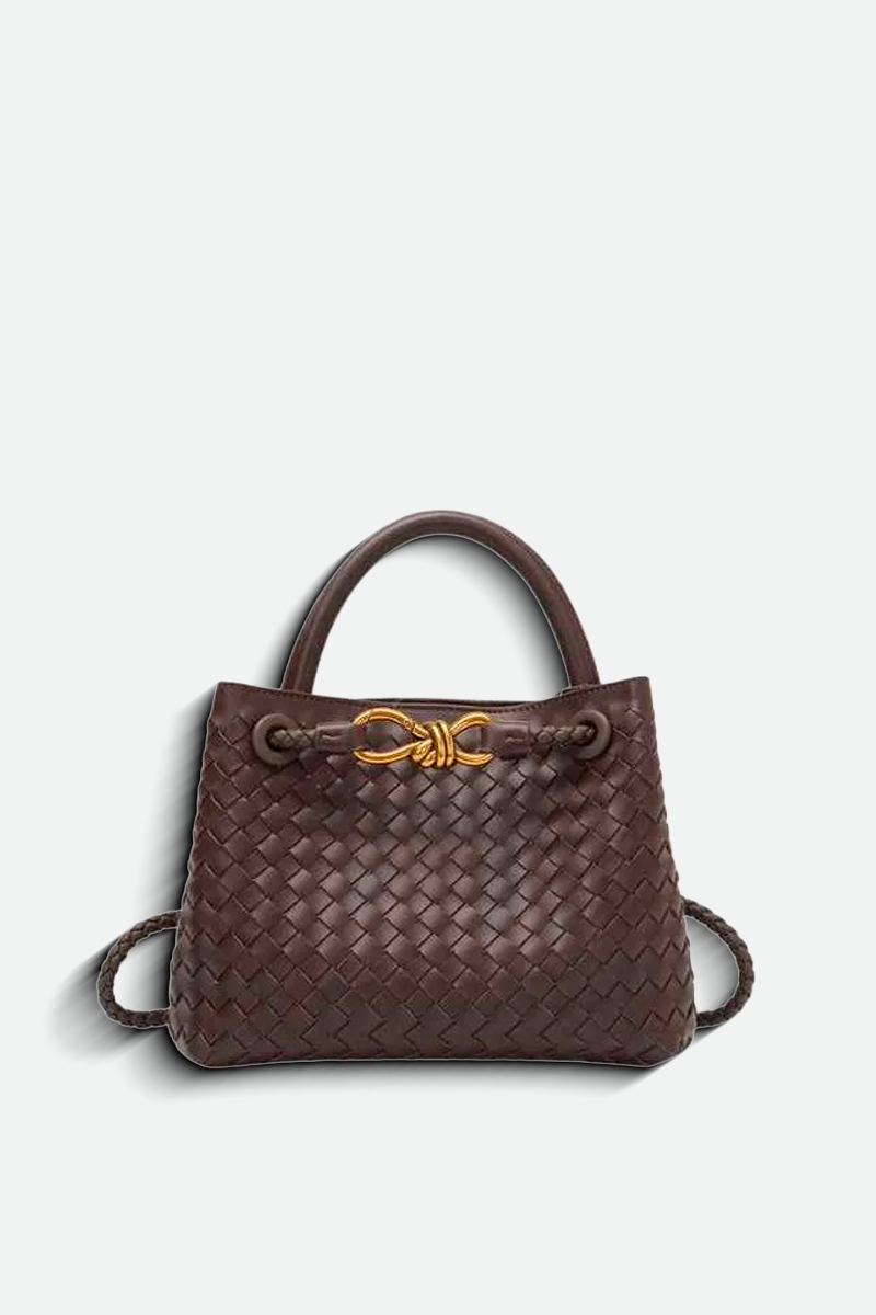 Bolsa Aurora Weave Tote – Marrom Café